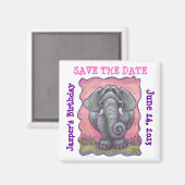 Elephant Party Center Magnet (Vorderseite/Rückseite)