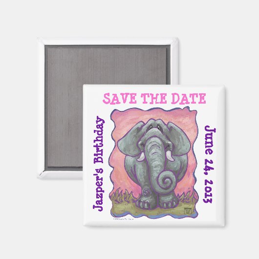 Elephant Party Center Magnet (Vorderseite/Rückseite)