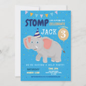 Elephant Party Kindergeburtstag Wilder Spaß Einlad Einladung (Vorderseite)