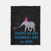 Elephant Partying Animal Birthday Daddy Girl Boy T Fleecedecke (Vorderseite)