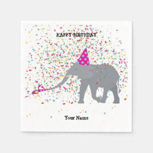 Elephant Partying - Tiere bei der Geburtstagsparty Serviette