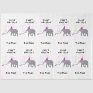 Elephant Partying - Tiere beim Geburtstag Seidenpapier