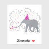 Elephant Partying - Tiere mit Party Aufkleber (Blatt)