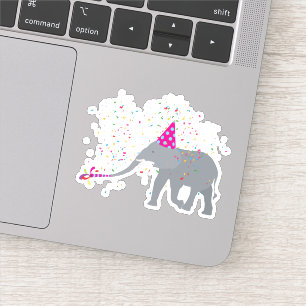 Elephant Partying - Tiere mit Party Aufkleber
