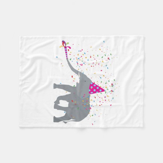 Elephant Partying - Tiere mit Party Fleecedecke (Vorderseite (Horizontal))