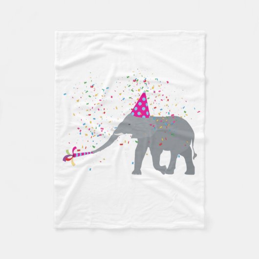 Elephant Partying - Tiere mit Party Fleecedecke (Vorderseite)