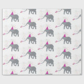 Elephant Partying - Tiere mit Party Geschenkpapier (Flach)