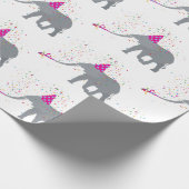 Elephant Partying - Tiere mit Party Geschenkpapier (Ecke)