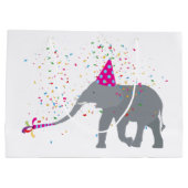 Elephant Partying - Tiere mit Party Große Geschenktüte (Rückseite)