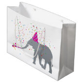 Elephant Partying - Tiere mit Party Große Geschenktüte (Vorderseite Schrägansicht)