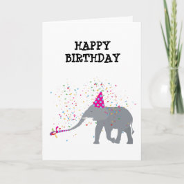 Elephant Partying - Tiere mit Party Karte