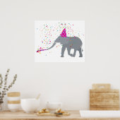 Elephant Partying - Tiere mit Party Poster (Küche)
