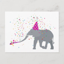 Elephant Partying - Tiere mit Party Postkarte