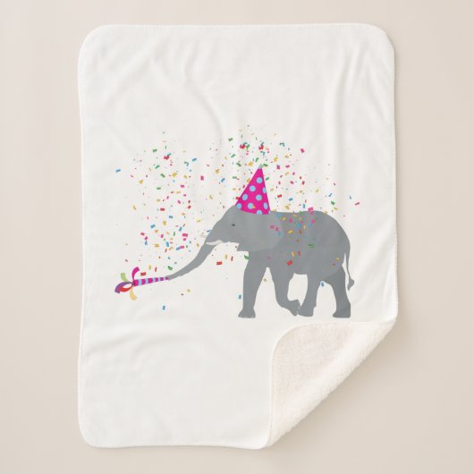 Elephant Partying - Tiere mit Party Sherpadecke (Vorderseite)