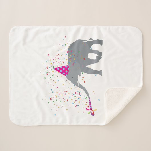 Elephant Partying - Tiere mit Party Sherpadecke (Vorderseite (Horizontal))