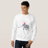 Elephant Partying - Tiere mit Party Sweatshirt (Vorne ganz)