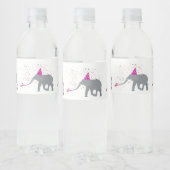 Elephant Partying - Tiere mit Party Wasserflaschenetikett (Flaschen)