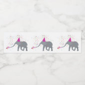 Elephant Partying - Tiere mit Party Wasserflaschenetikett (Einzelnes Label)