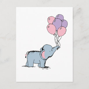 Elephant Pastel Aquarellbäckerchen am dritten Tag Postkarte