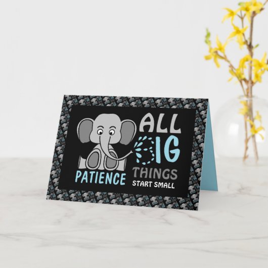 Elephant Patience Karte (Gelbe Blume)