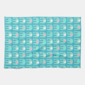 Elephant Pattern Aqua Blue Geschirrtuch (Horizontal)