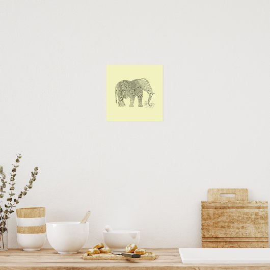 Elephant Pattern Art Print Poster (Küche)