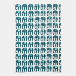Elephant Pattern Blau Geschirrtuch