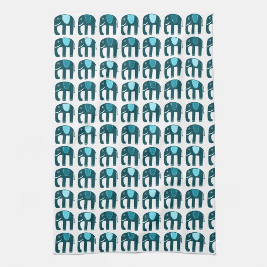 Elephant Pattern Blau Geschirrtuch (Vertikal)