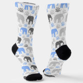 Elephant pattern gray blue glittery socken (Gewinkelt)
