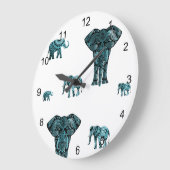 Elephant Pattern Große Wanduhr (Winkel)