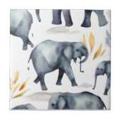 Elephant Pattern Keramik Tile Fliese (Vorderseite)