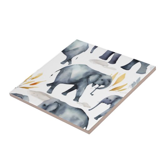 Elephant Pattern Keramik Tile Fliese (Seite)