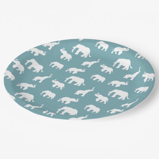 Elephant Pattern Paper Plate - Anpassbar Pappteller (Schrägansicht)