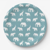 Elephant Pattern Paper Plate - Anpassbar Pappteller (Vorderseite)