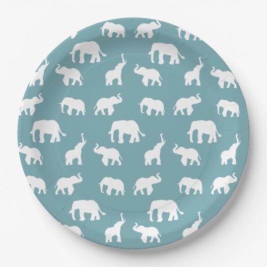 Elephant Pattern Paper Plate - Anpassbar Pappteller (Vorderseite)