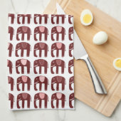 Elephant Pattern Pink Geschirrtuch (Viertel Falte)