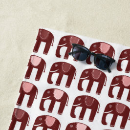 Elephant Pattern Pink Strandtuch