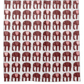 Elephant Pattern Rosa Duschvorhang (Vorderseite)