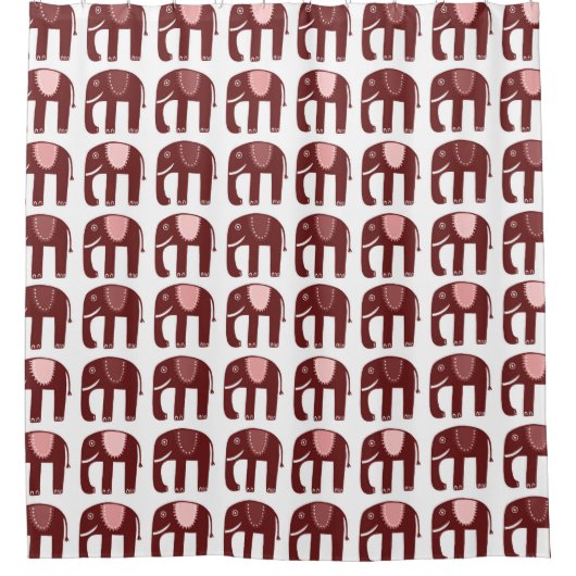Elephant Pattern Rosa Duschvorhang (Vorderseite)