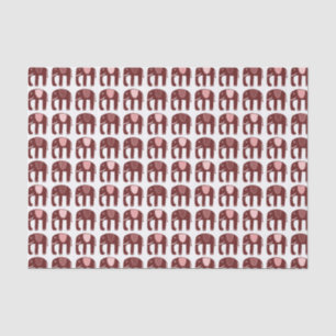 Elephant Pattern Rosa Seidenpapier