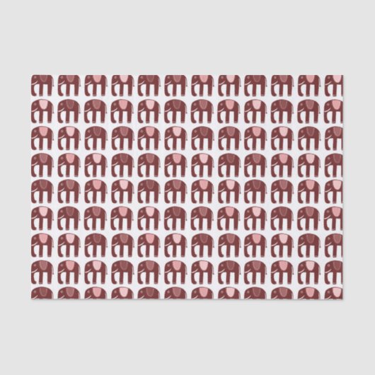 Elephant Pattern Rosa Seidenpapier (Vorderseite)