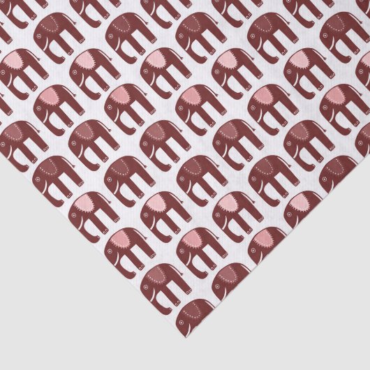 Elephant Pattern Rosa Seidenpapier (Ausschnitt)