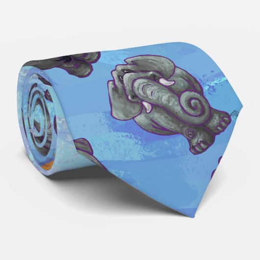 Elephant Patterns Krawatte (Gerollt)