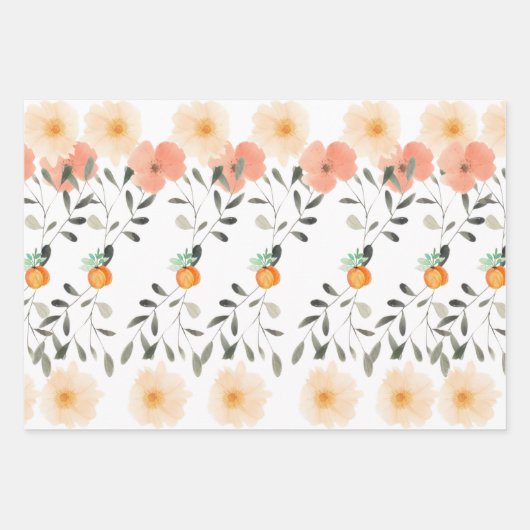 Elephant Peach Fuzz Babydusche Niedlich Girly Flor Geschenkpapier Set (Vorderseite 3)