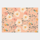 Elephant Peach Fuzz Babydusche Niedlich Girly Flor Geschenkpapier Set (Vorderseite)