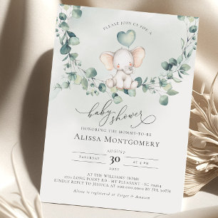 Elephant Peanut Baby Shower Einladung