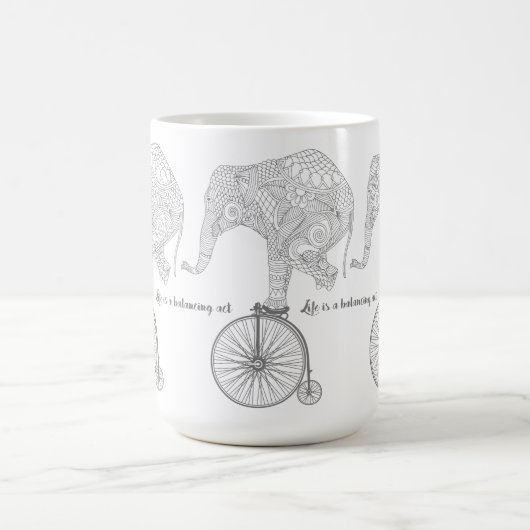 Elephant Penny Farthing Bicycle Balance Tasse (Mittel)