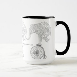 Elephant Penny Farthing Bicycle Balance Tasse