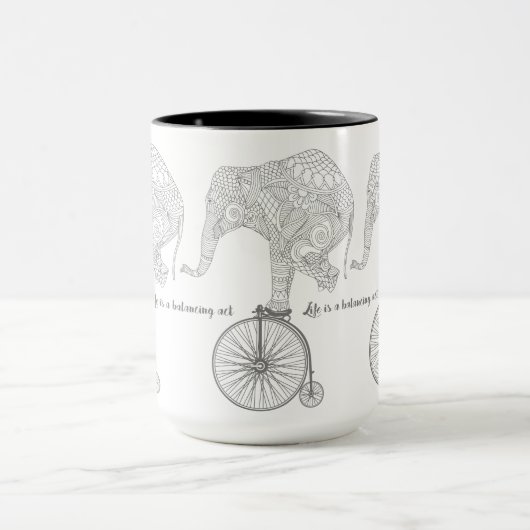 Elephant Penny Farthing Bicycle Balance Tasse (Zentrum)
