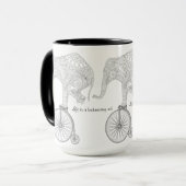 Elephant Penny Farthing Bicycle Balance Tasse (Vorderseite Links)